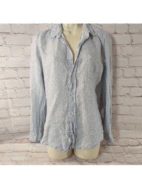 Frank & Eileen Linen Barry Ditsy Floral Print Button Down Top Large